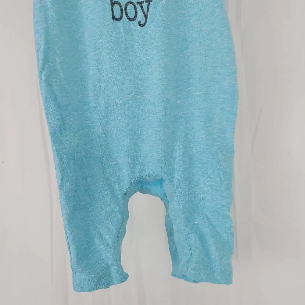 Mama's Boy Blue Jumper Romper Baby Boy Size Newborn.